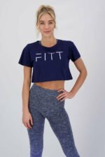 Athleisure Crop T-shirt navy