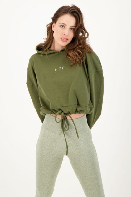 Lounge Crop Hoody Green