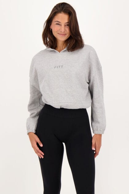 Lounge Crop Hoody Grey