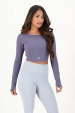 Crop Long Sleeve Flex Blue