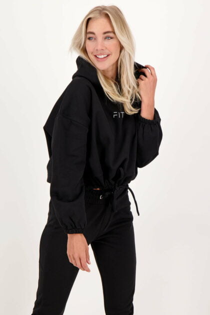 Lounge Crop Hoody Black