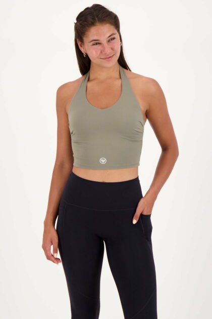 V-neck Halter Top Olive