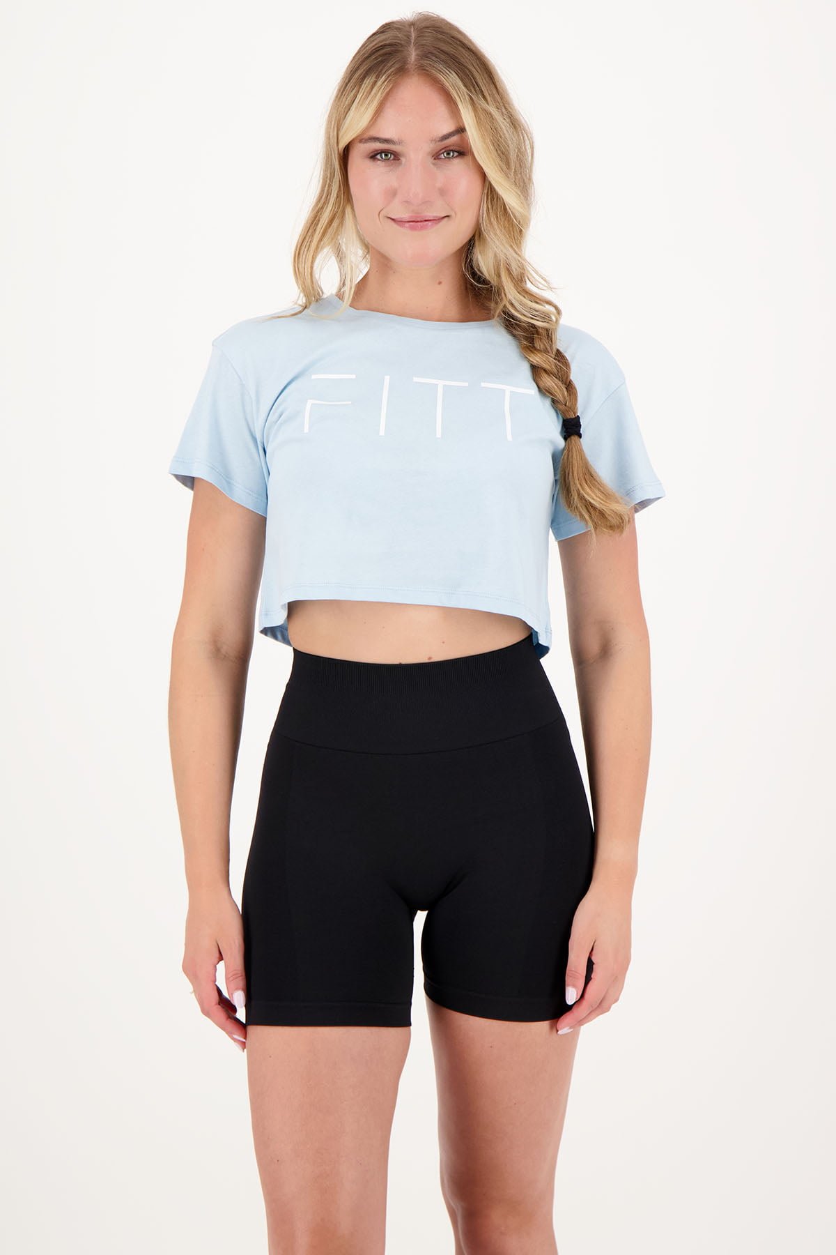 Athleisure Crop T-shirt Blue
