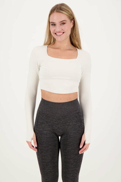Aerobalance Mesh Crop Longsleeve Beige