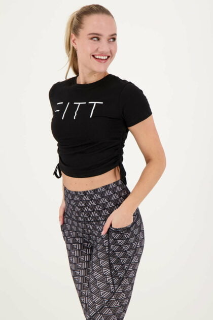 Ruched Crop T-shirt Black