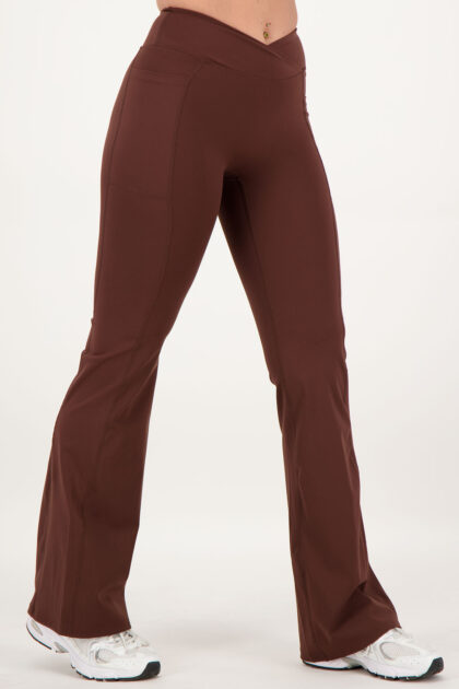 V-Flared Pocket Legging Coffee